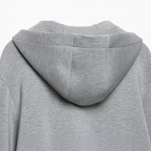 Women's Cropped Hooded Sweat Jacket in Bomber Style with Balloon Sleeves Hudson & Parker