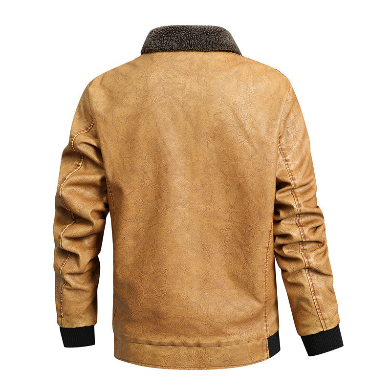 Men's faux leather blouson with Sherpa collar and thermo lining Hudson & Parker