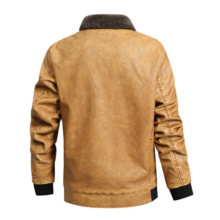 Men's faux leather blouson with Sherpa collar and thermo lining Hudson & Parker