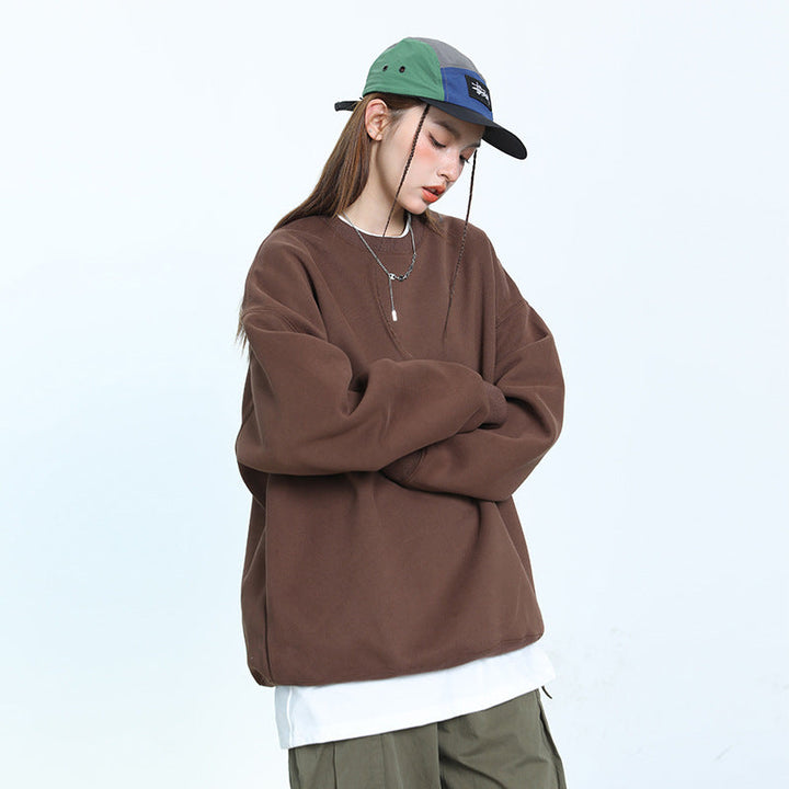 Unisex Oversize Sweatshirt with Round Neck and Wide Cuffs Hudson & Parker