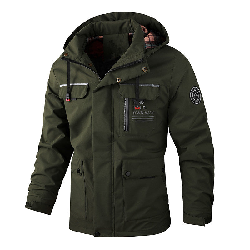 Men's water-repellent utility parka with hood, multiple pockets, and wind protection Hudson & Parker