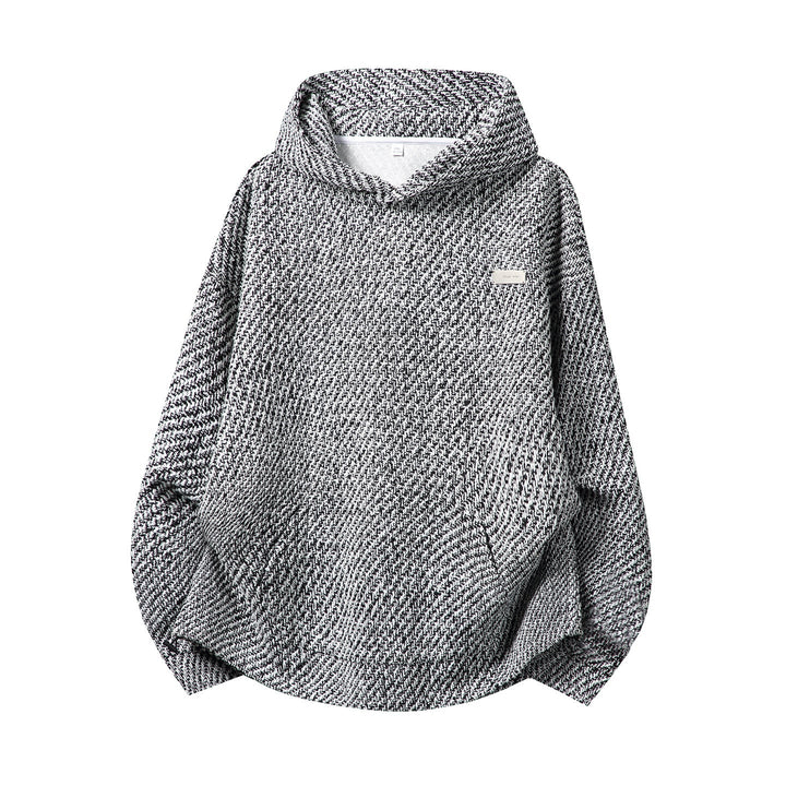 Unisex Oversized Hoodie with High Cowl Neck and Two-Tone Texture Hudson & Parker