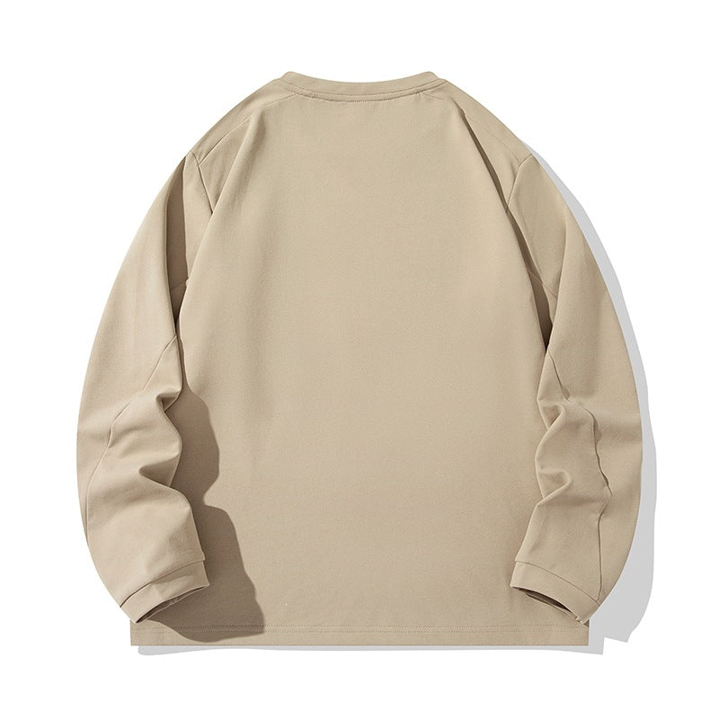 Unisex Oversize Long Sleeve Sweatshirt with Chest Zipper Pocket and Crew Neck Hudson & Parker