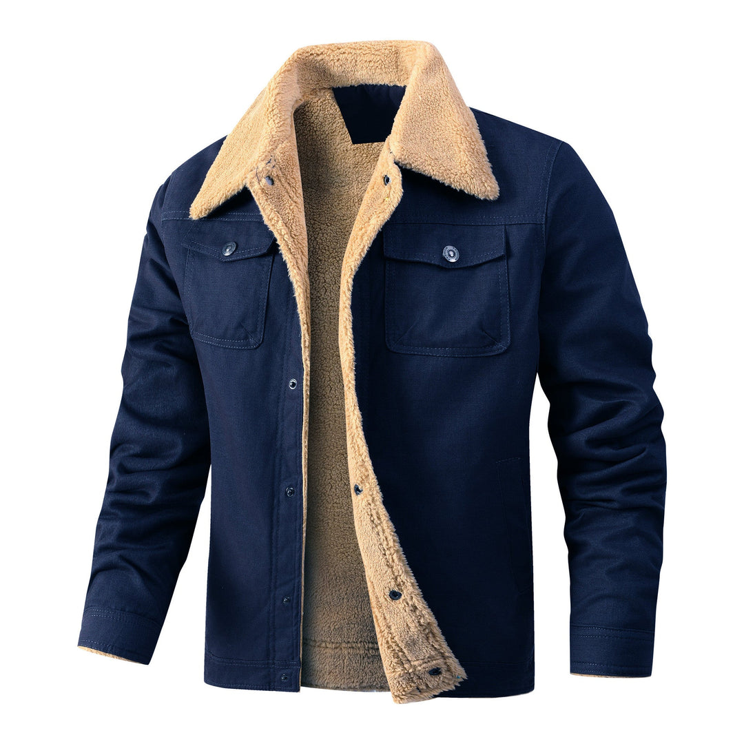 Men's trucker jacket with teddy lining and sturdy canvas outer layer Hudson & Parker