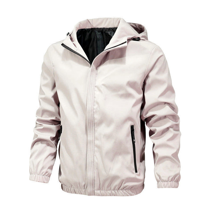 Men's Softshell Jacket with Hood, Wind and Water Resistant, Elastic Cuffs Hudson & Parker