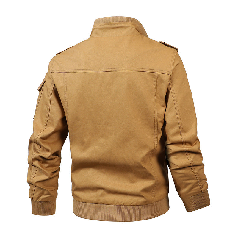 Men's utility field jacket with shoulder flaps, multiple pockets, and ribbed cuffs Hudson & Parker