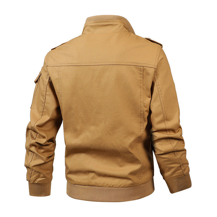 Men's utility field jacket with shoulder flaps, multiple pockets, and ribbed cuffs Hudson & Parker