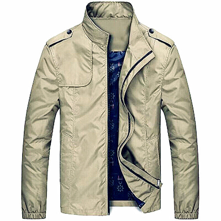 Men's Urban Windbreaker in Military Look with Stand Collar and Shoulder Flaps Hudson & Parker