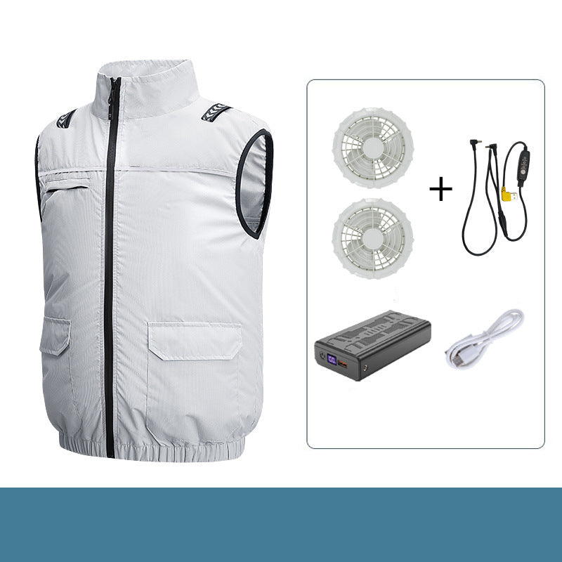 Unisex nan lightweight cooling work vest with integrated fans and external battery Hudson & Parker