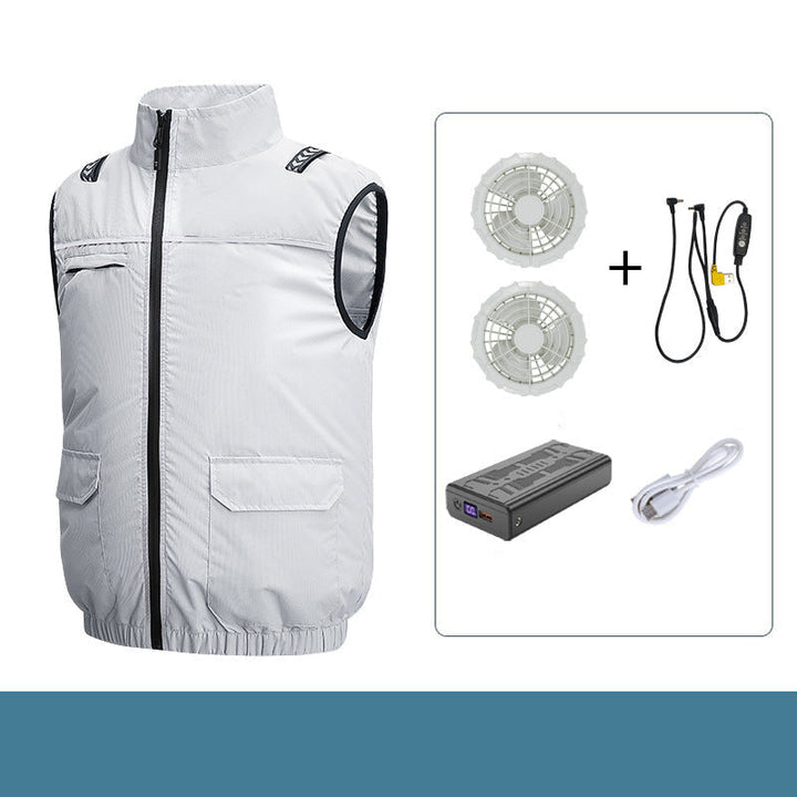 Unisex nan lightweight cooling work vest with integrated fans and external battery Hudson & Parker