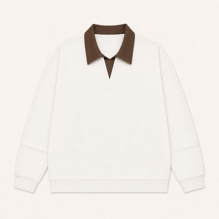 Women's Boxy Polo Sweatshirt with Contrasting Lace Collar Hudson & Parker