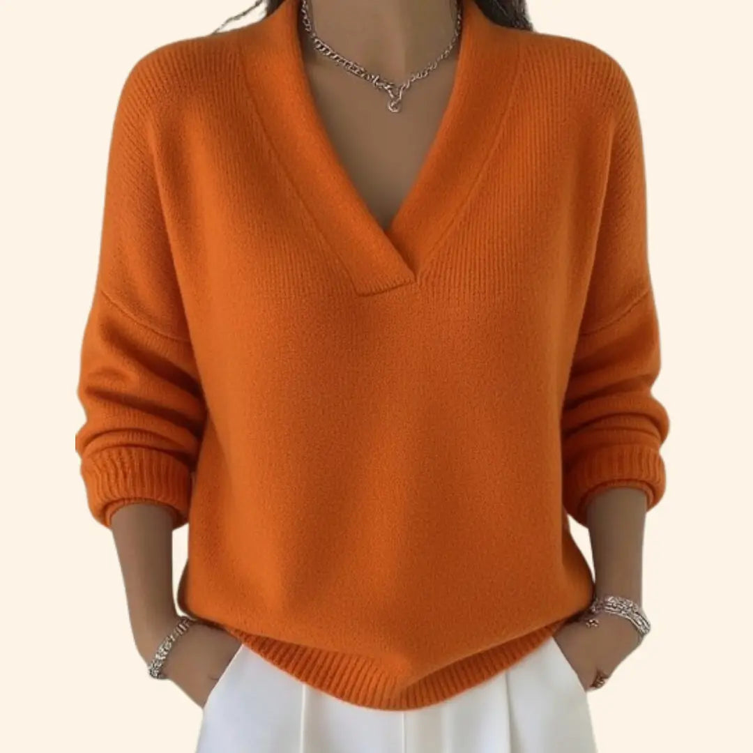 Hazel | Women V Neck Knit Pullover Sweater