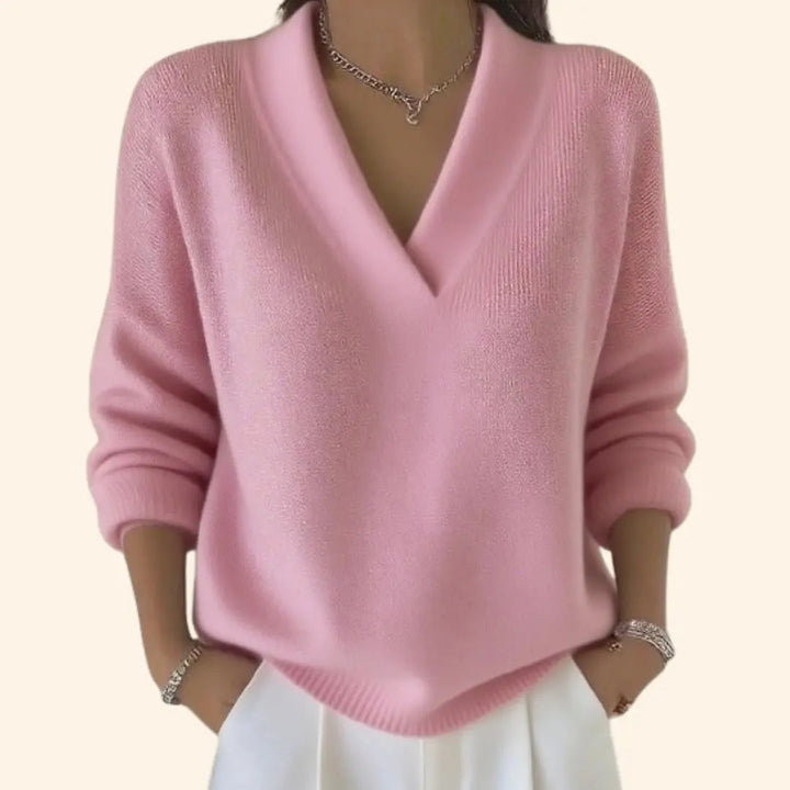 Hazel | Women V Neck Knit Pullover Sweater