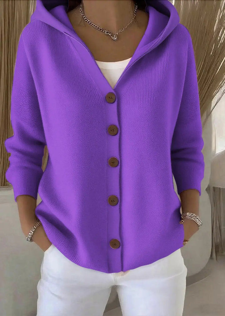 Abigail | Women Hooded Button Front Cardigan