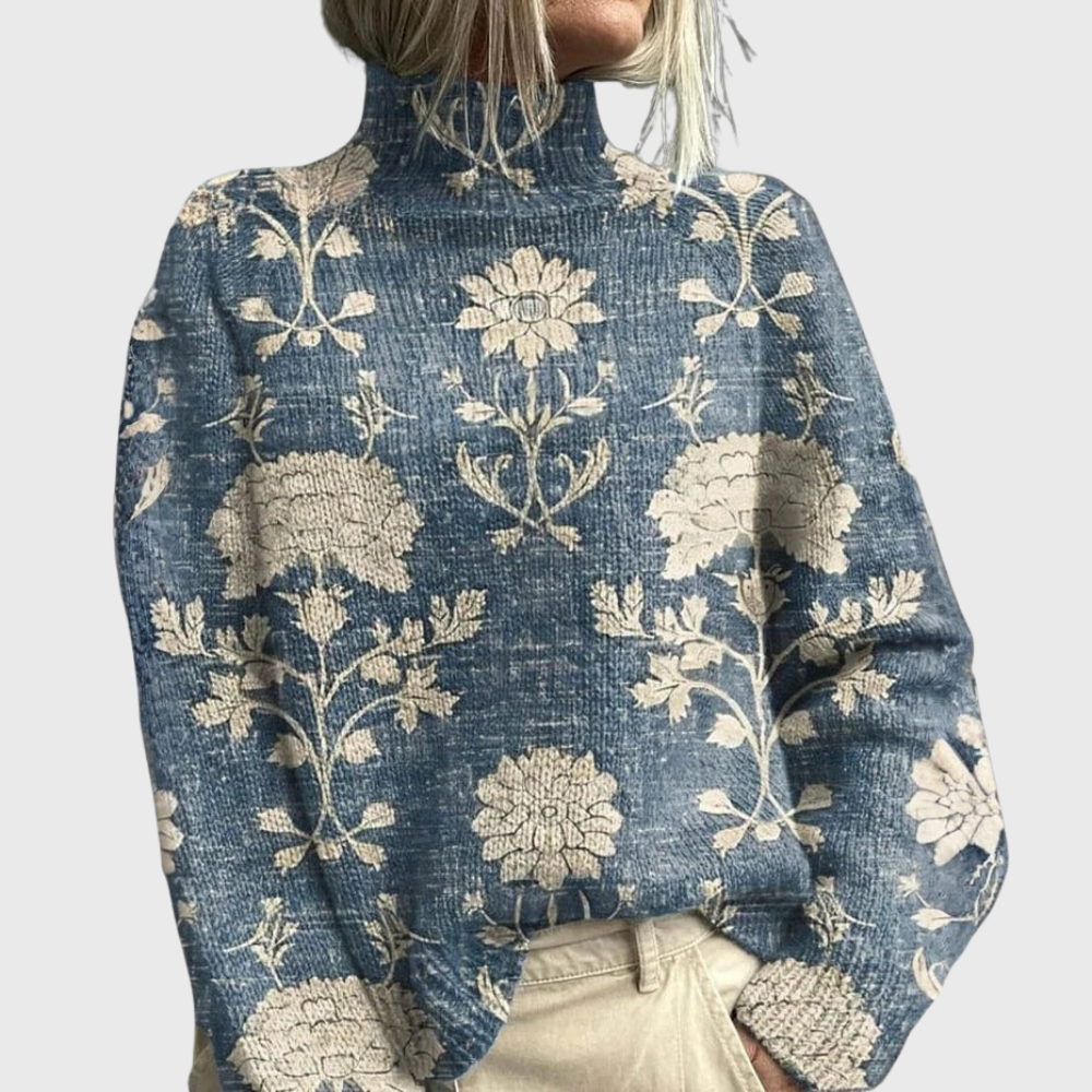 Caroline | Women’s Turtleneck Patterned Sweater