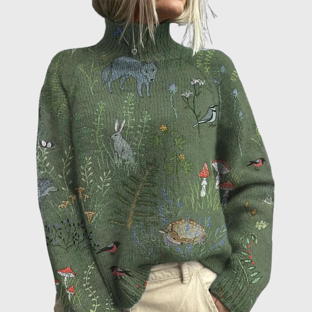 Caroline | Women’s Turtleneck Patterned Sweater