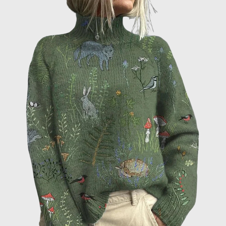 Caroline | Women’s Turtleneck Patterned Sweater