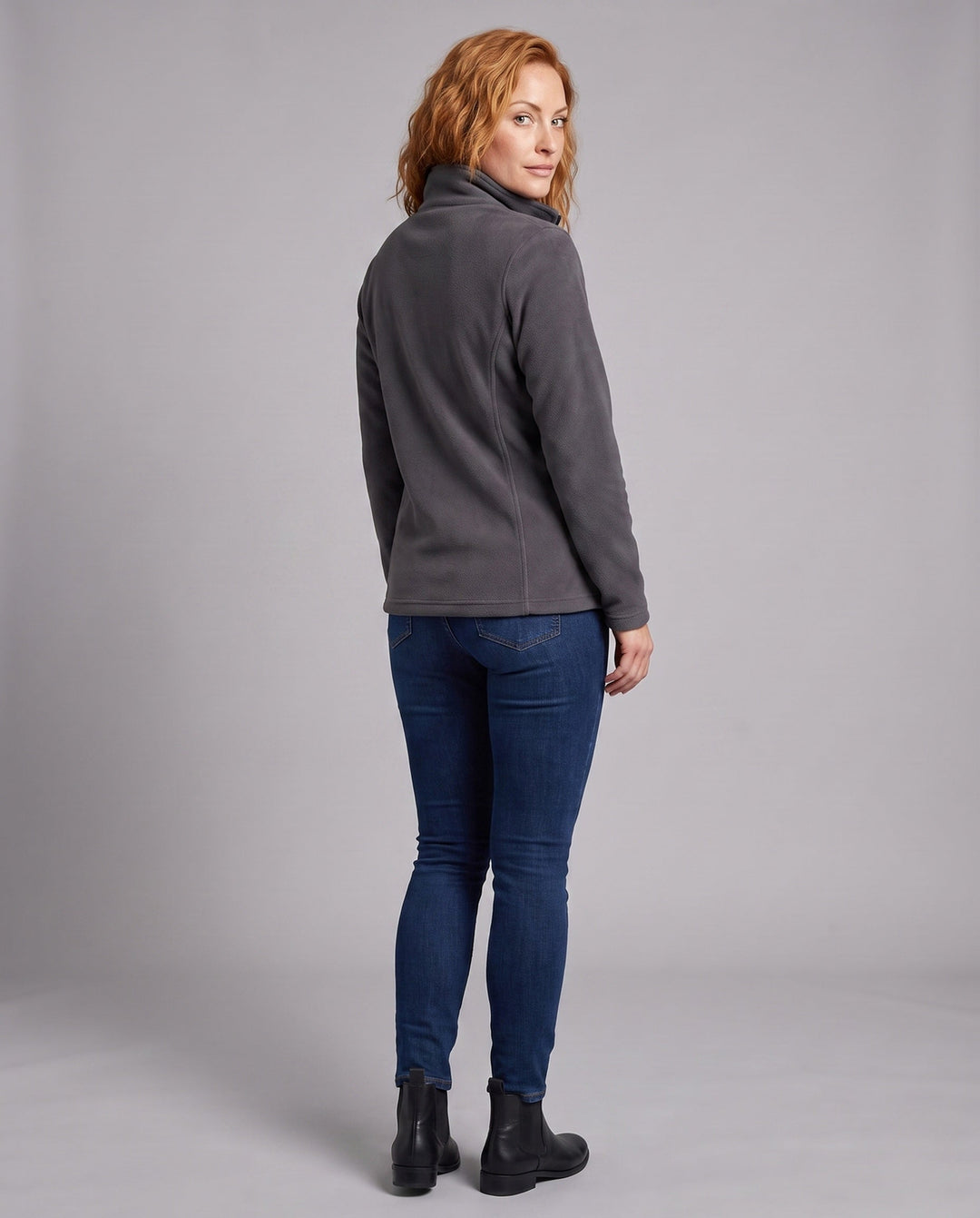 Men's fleece jacket with stand-up collar and wind protection Hudson & Parker