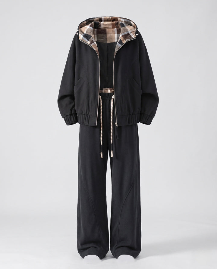 Women casual hoodie jackets and loose jogging pants set