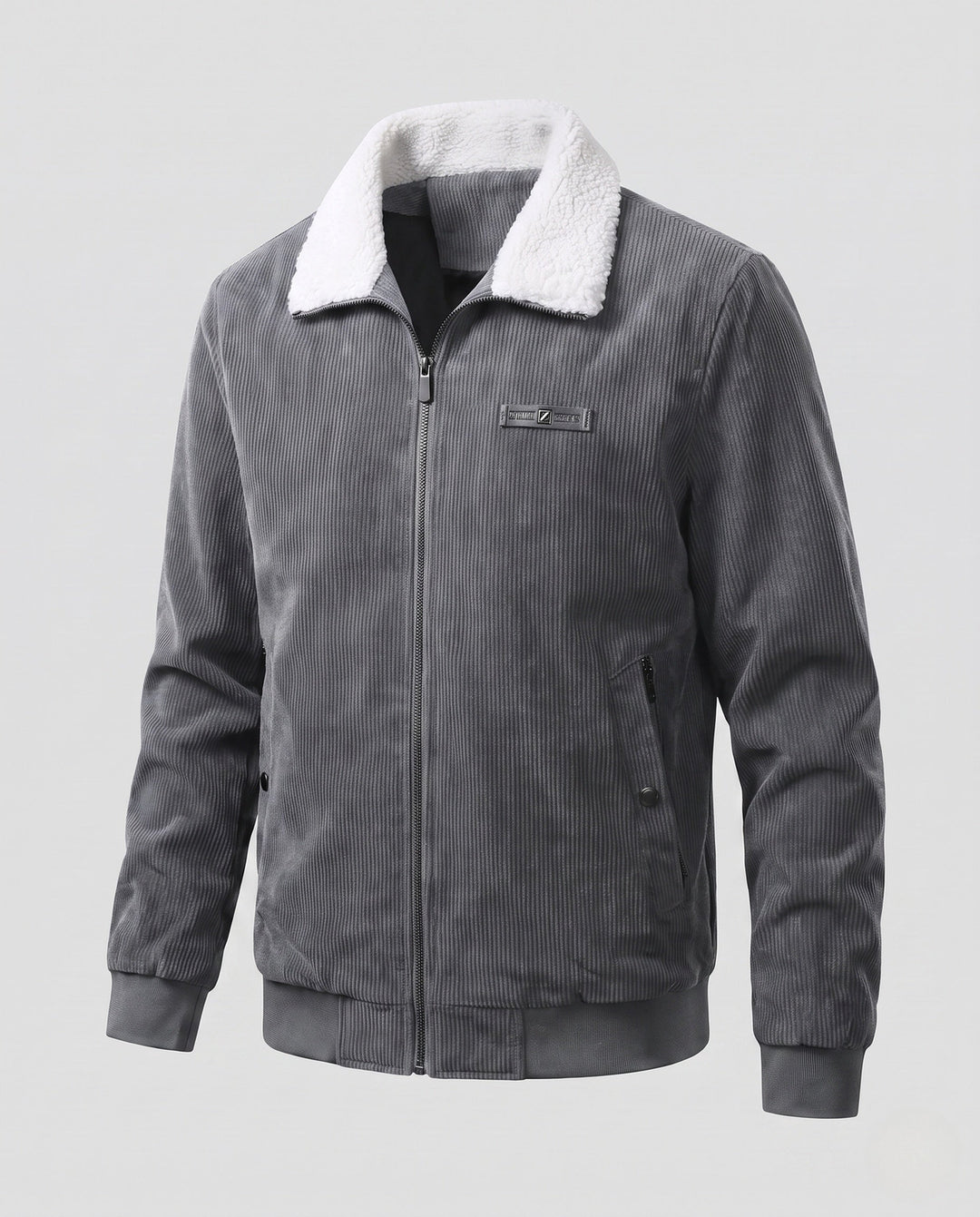 Men's cord jacket with sherpa collar and thermal inner lining