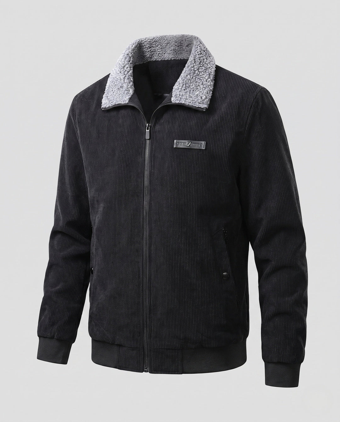 Men's cord jacket with sherpa collar and thermal inner lining
