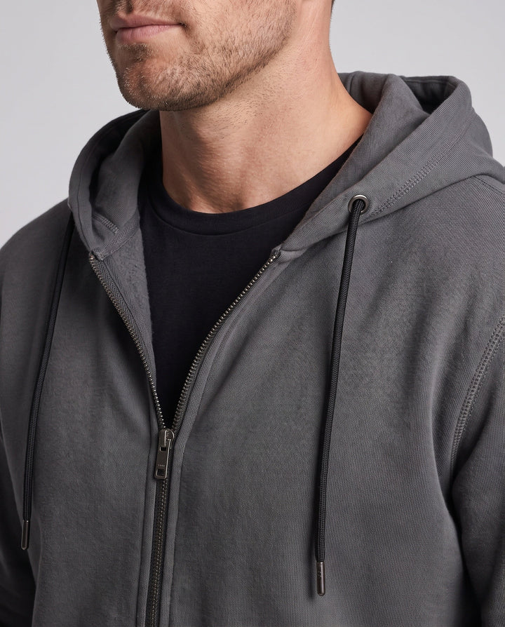 Men's padded hooded sweat jacket with full zip and soft microfleece