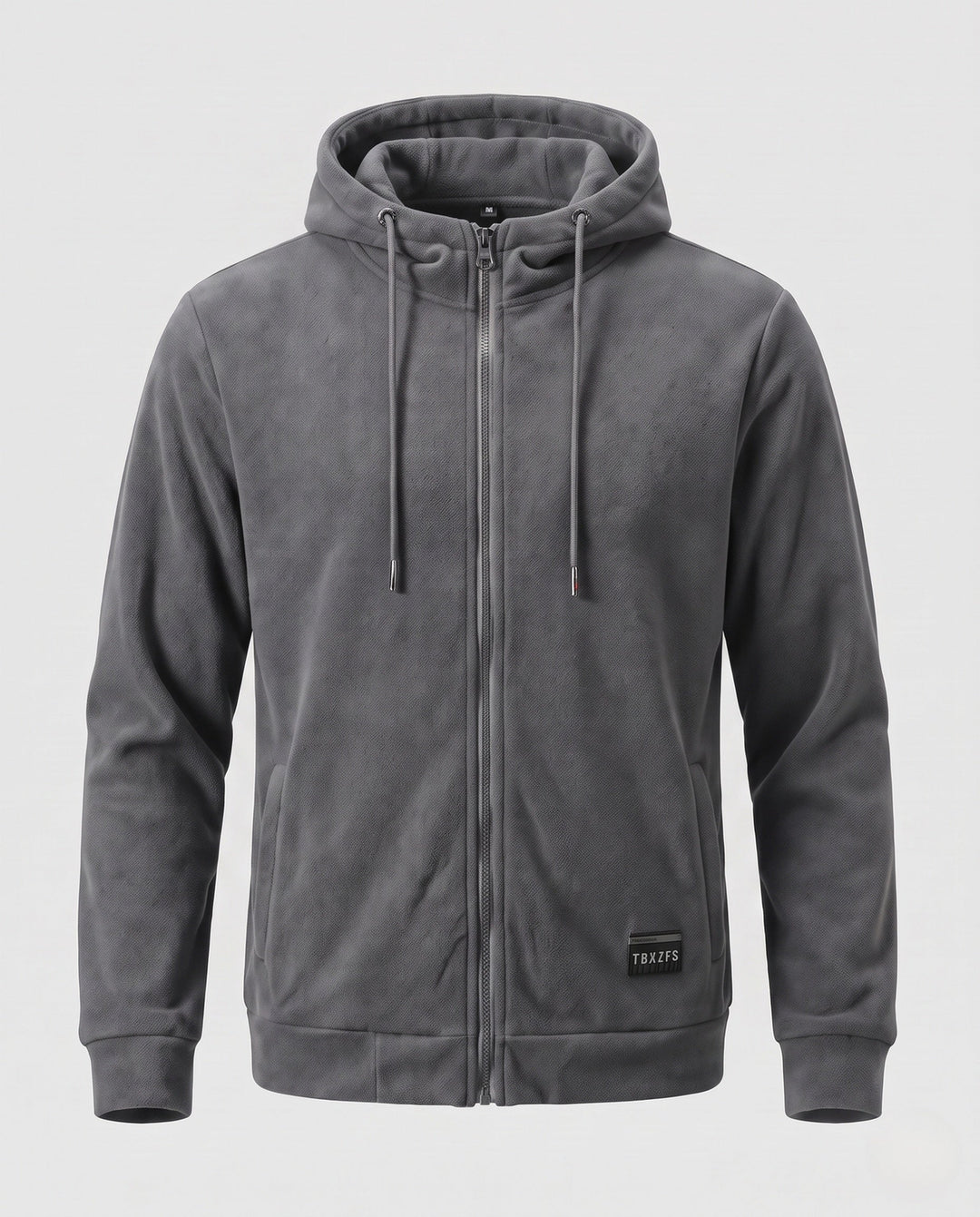 Men's padded hooded sweat jacket with full zip and soft microfleece