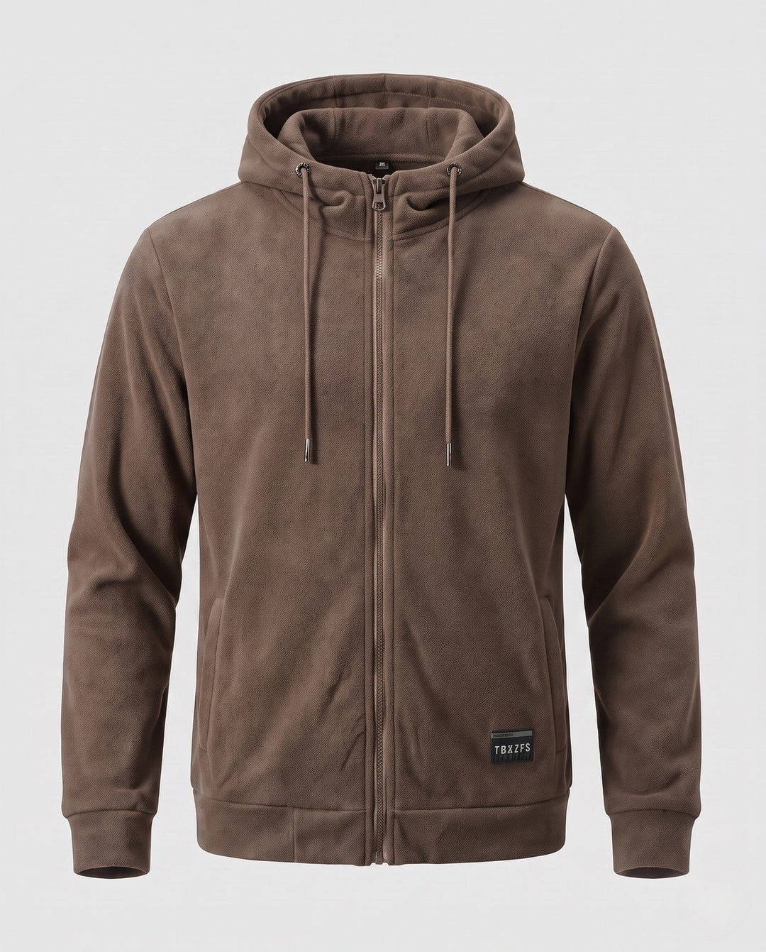 Men's padded hooded sweat jacket with full zip and soft microfleece