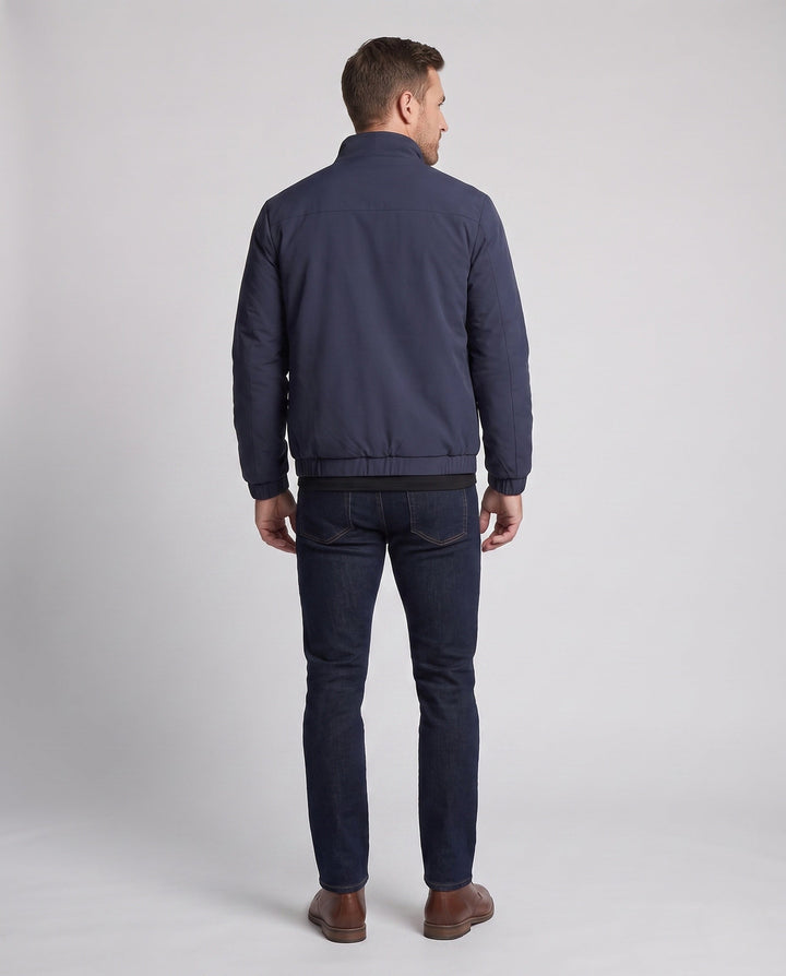 Men's quilted thermo transitional jacket with stand-up collar
