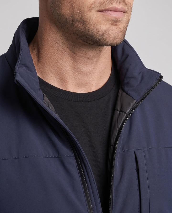 Men's quilted thermo transitional jacket with stand-up collar