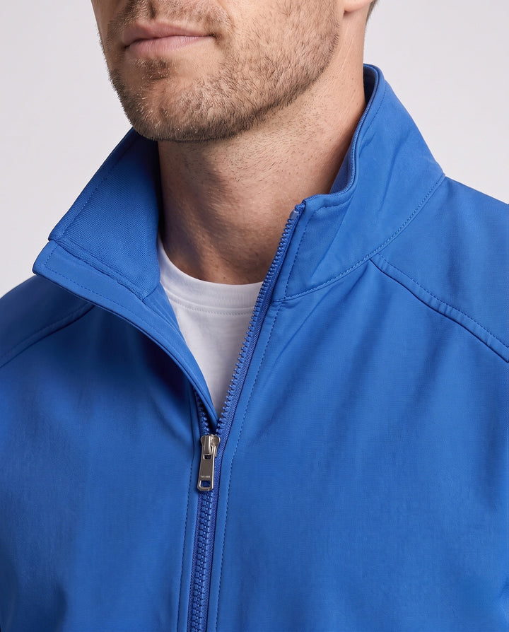 Men's lightweight urban blouson with standing collar, elastic hem, and sleeve pocket