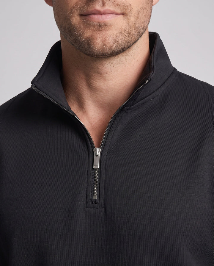 Men's oversized half-zip sweatshirt with stand collar and kangaroo pocket