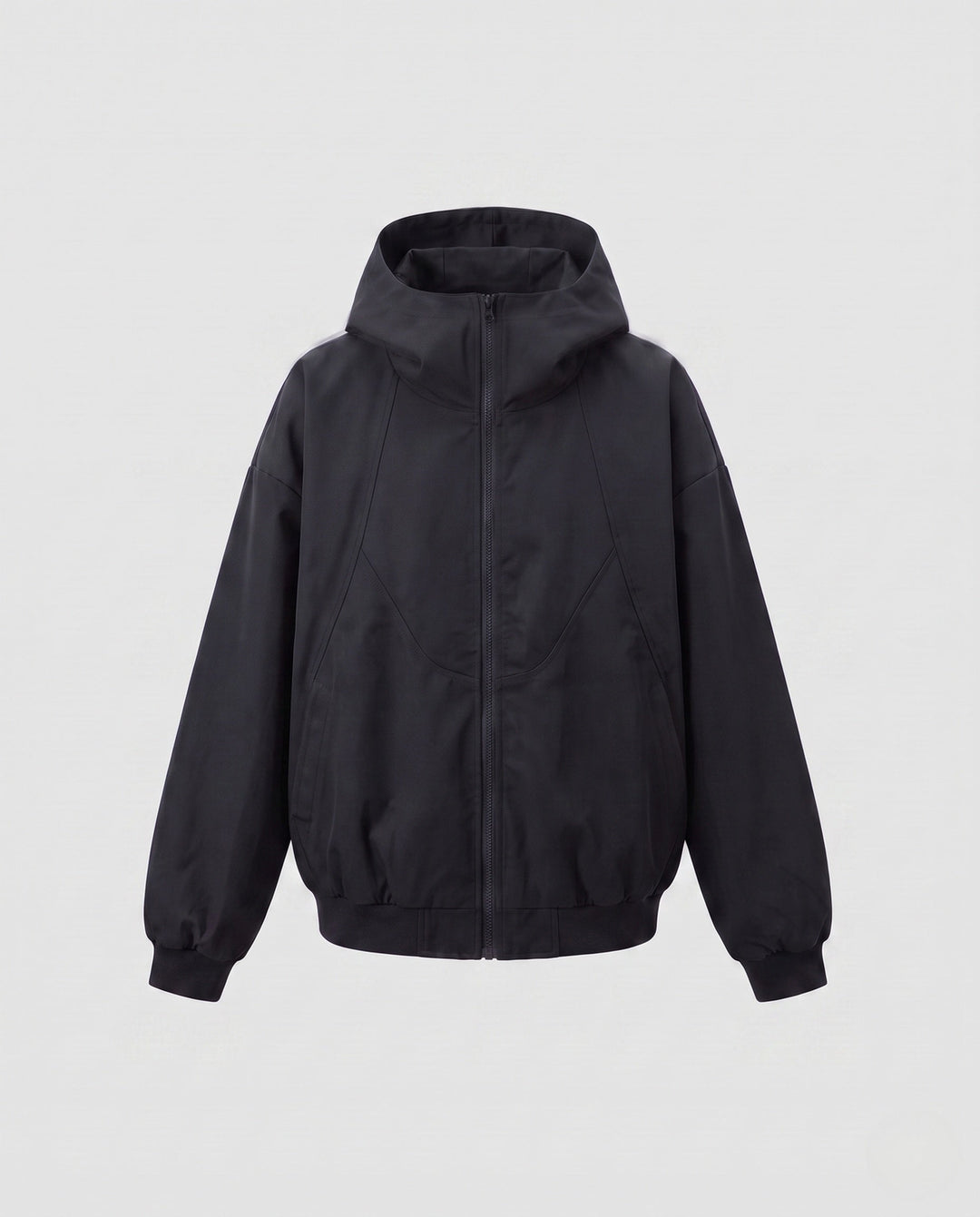 Men's wider hooded blouse with full zip