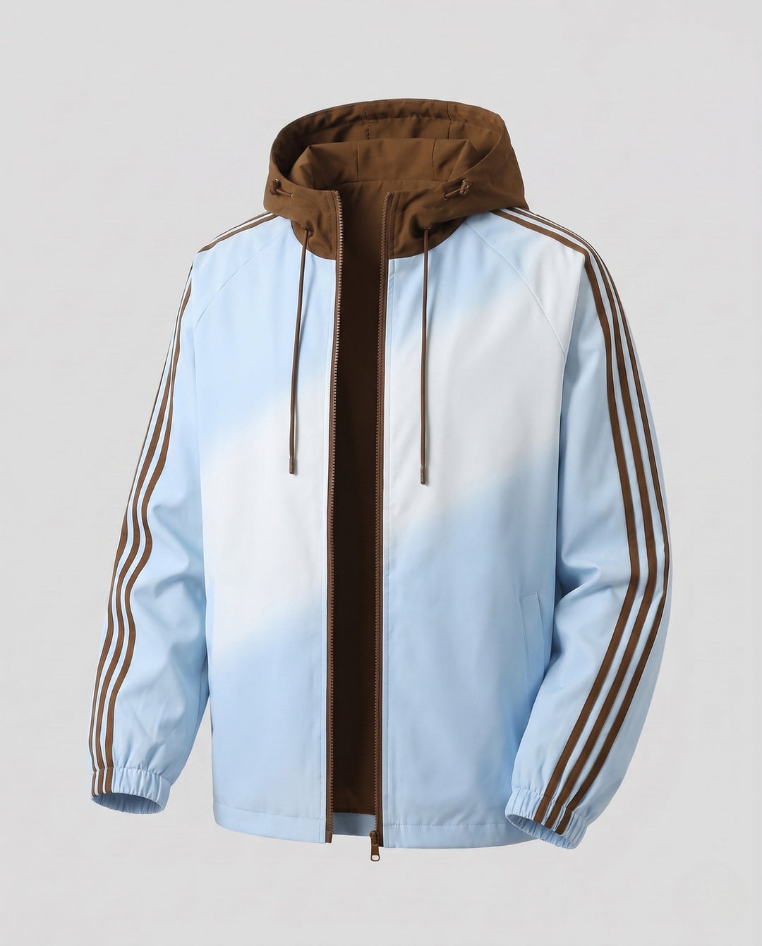 Men's reversible hoodie jacket with contrast stripes, double-sided comfort and two-way zipper