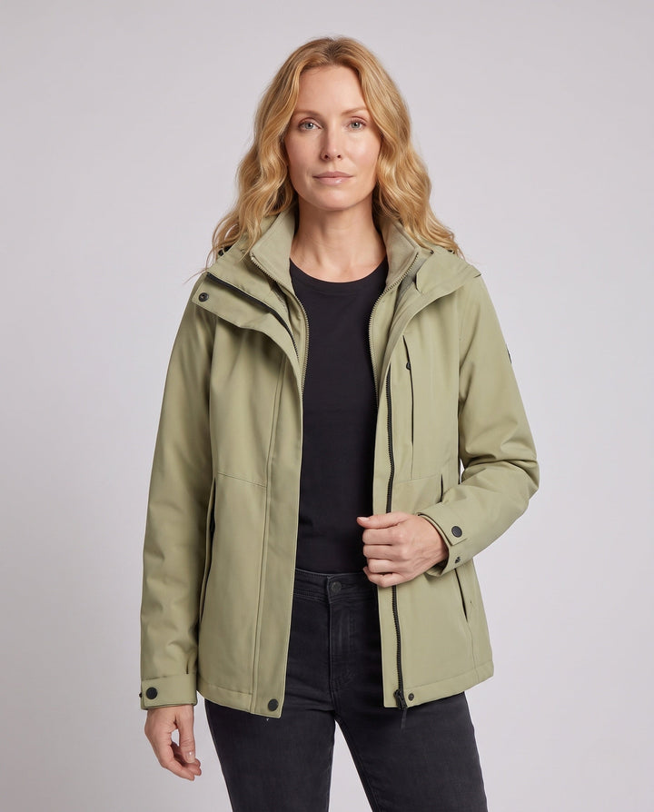 Unisex waterproof softshell all-weather jacket with removable fleece inner jacket and hood