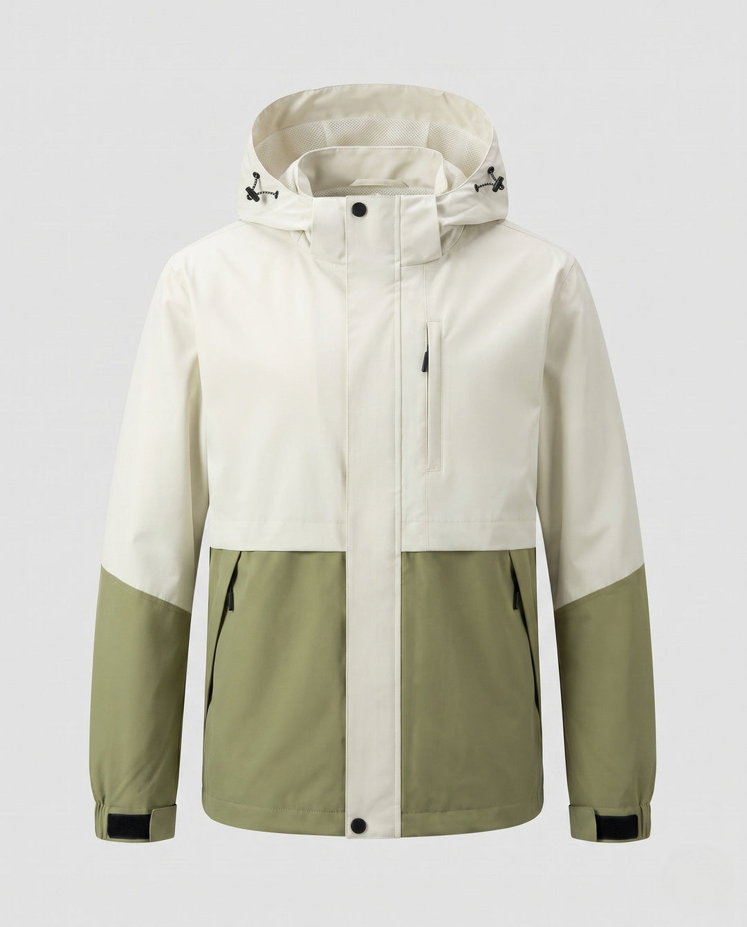 Unisex two-tone softshell jacket with hood, wind and water-repellent outdoor performance