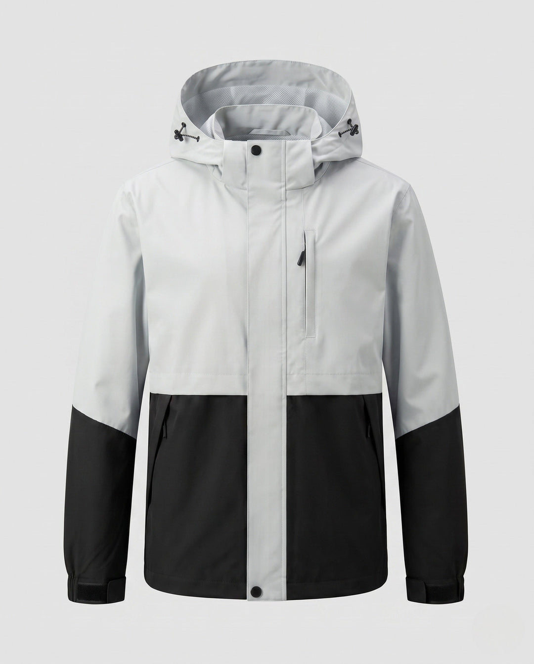 Unisex two-tone softshell jacket with hood, wind and water-repellent outdoor performance