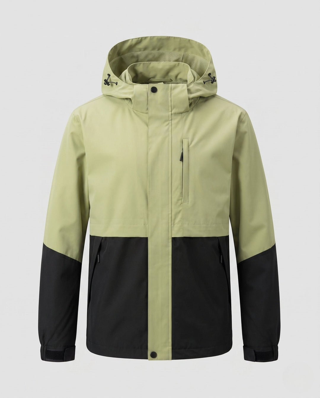 Unisex two-tone softshell jacket with hood, wind and water-repellent outdoor performance