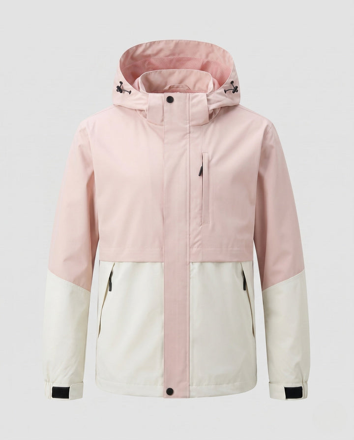 Unisex two-tone softshell jacket with hood, wind and water-repellent outdoor performance