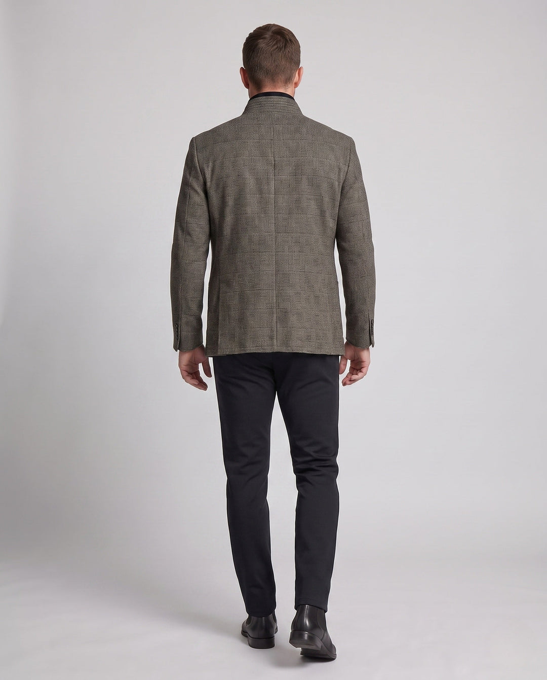 Men's Short Stand-Up Collar Coat with Padded Filling