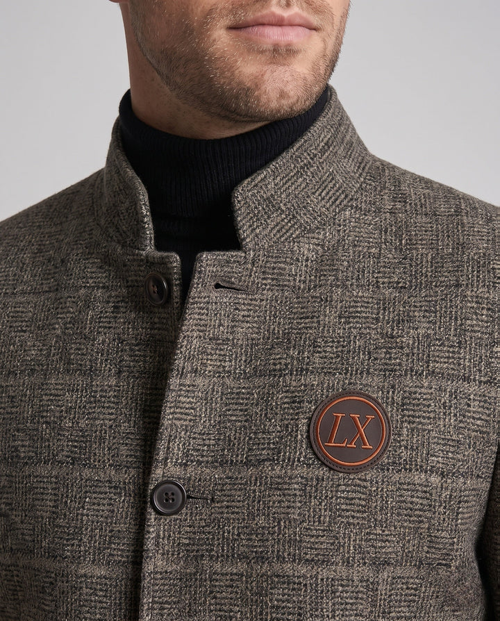 Men's Short Stand-Up Collar Coat with Padded Filling
