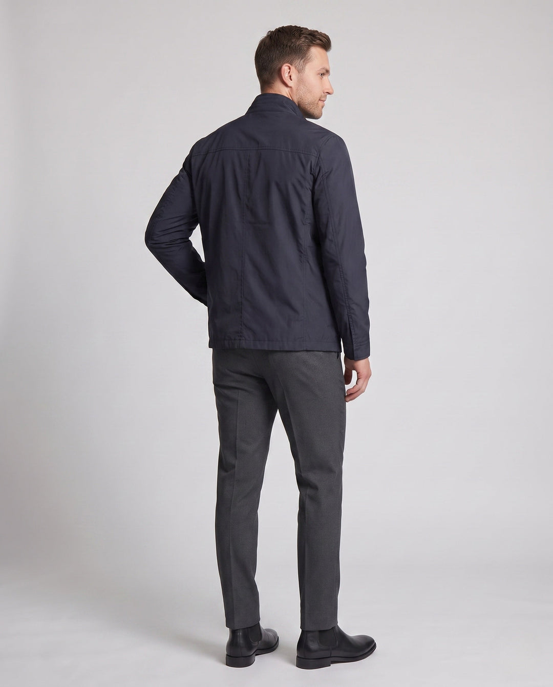Men's lightweight stand-up collar field jacket made from functional water-repellent material