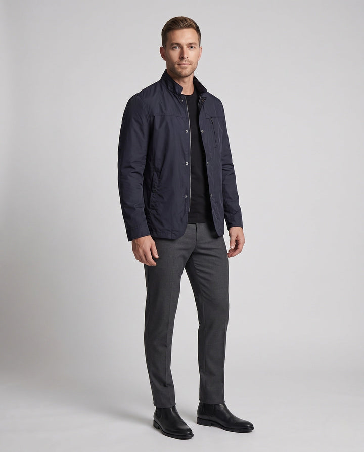 Men's lightweight stand-up collar field jacket made from functional water-repellent material