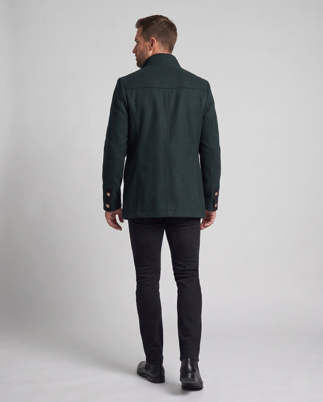 Men's transitional jacket in fieldcoat style with patterned lining