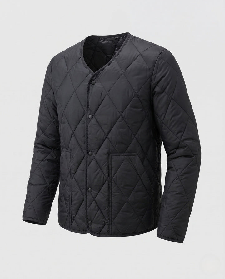 Men's ultra-light quilted inner jacket with snap buttons