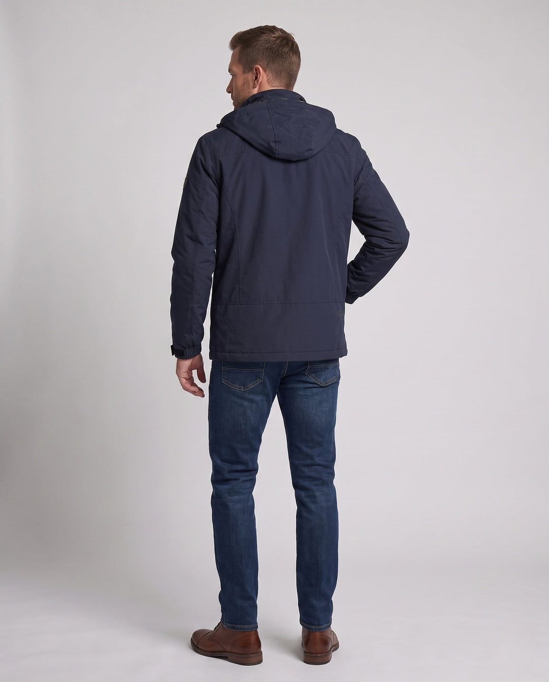 Men's Lightweight Functional Jacket in Field Style with Hood, Multiple Pockets and Velcro Cuffs
