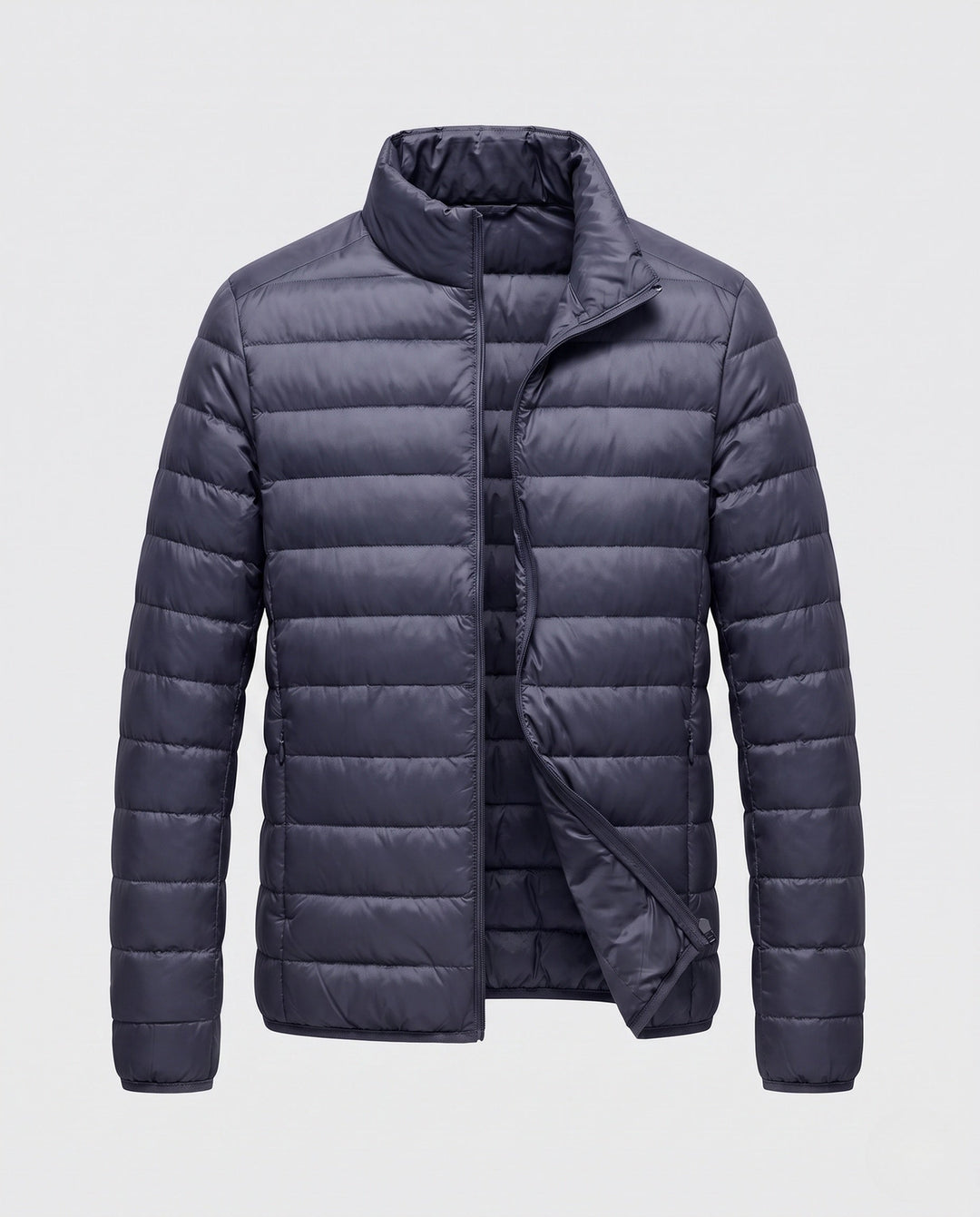 Men's ultralight quilted jacket in minimal design with heat-insulating synthetic filling