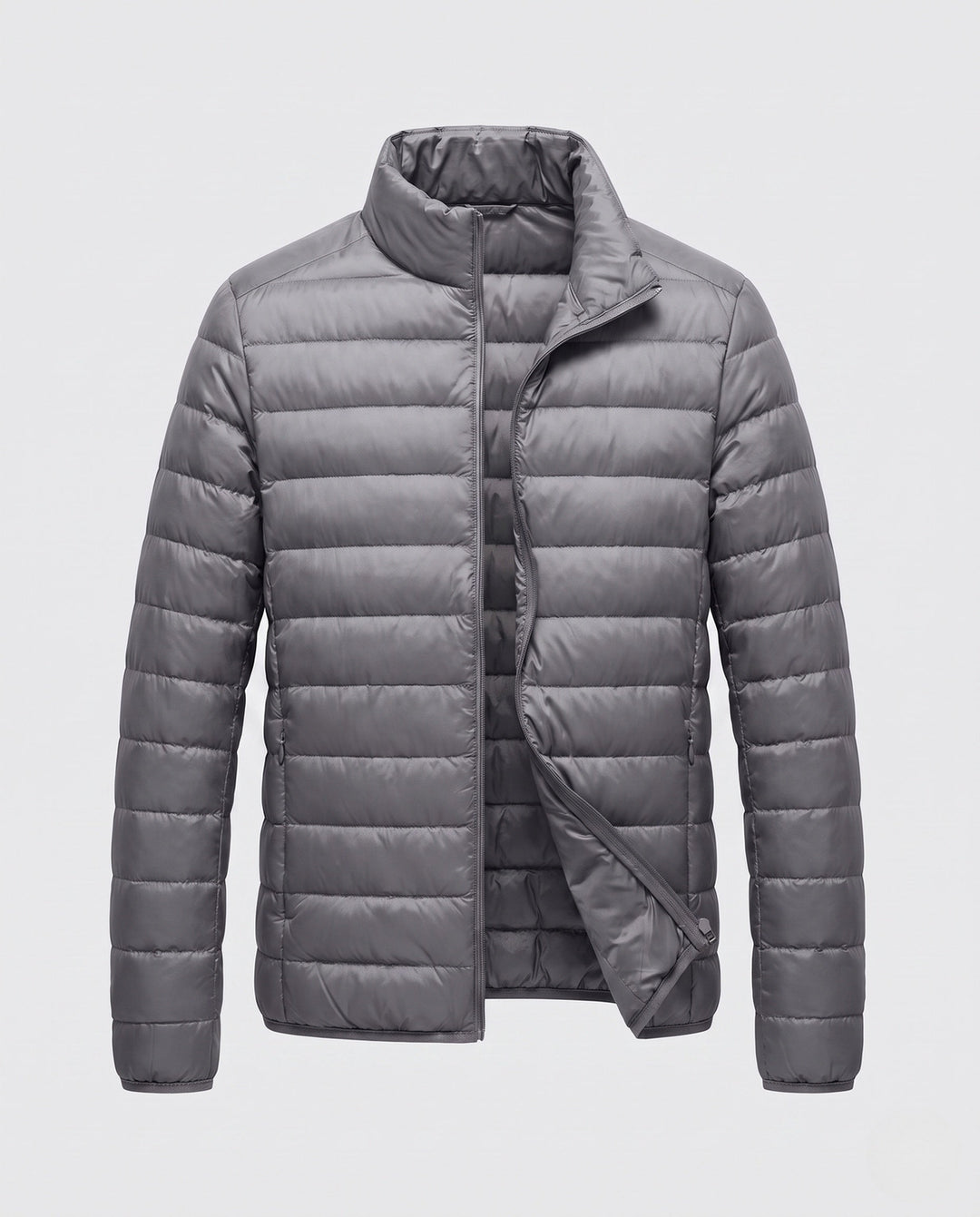 Men's ultralight quilted jacket in minimal design with heat-insulating synthetic filling