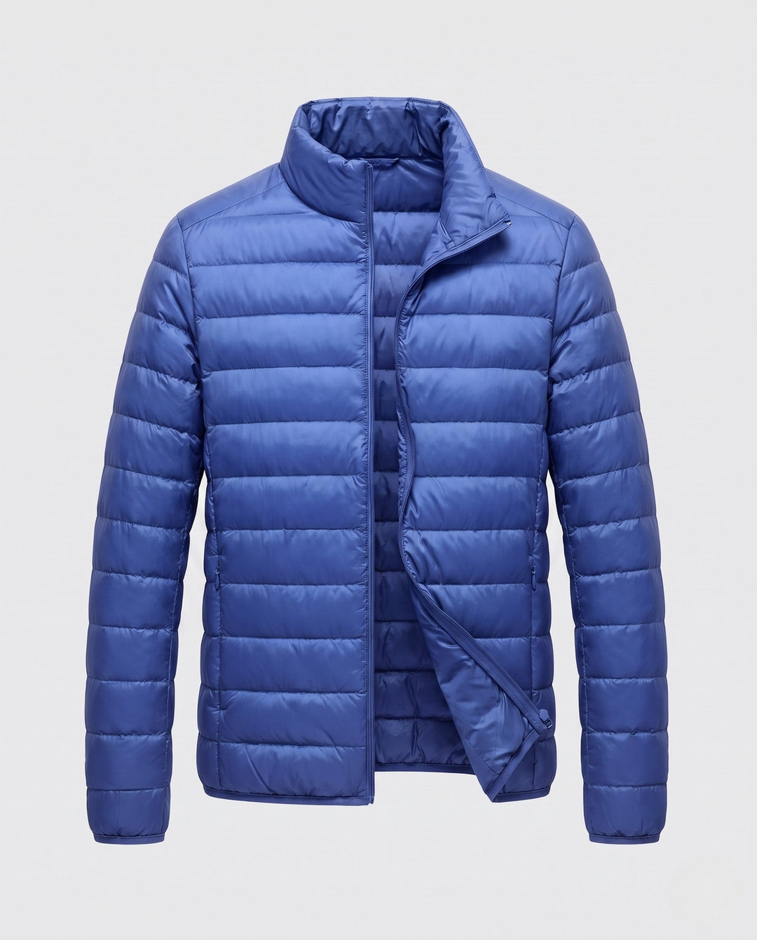 Men's ultralight quilted jacket in minimal design with heat-insulating synthetic filling
