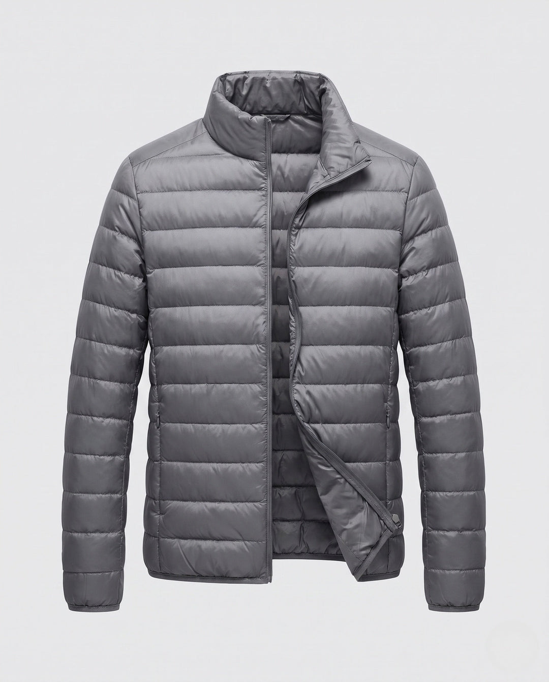 Men's ultralight quilted jacket in minimal design with heat-insulating synthetic filling